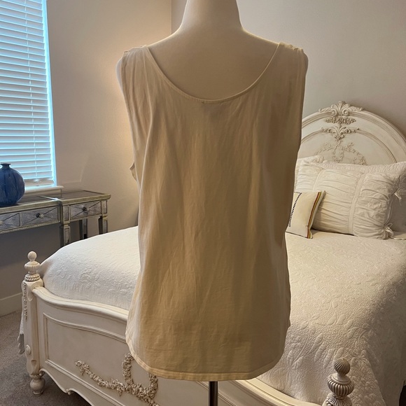 Talbots tank top, cream color, with lace inset on chest, Size XL - Picture 3 of 4